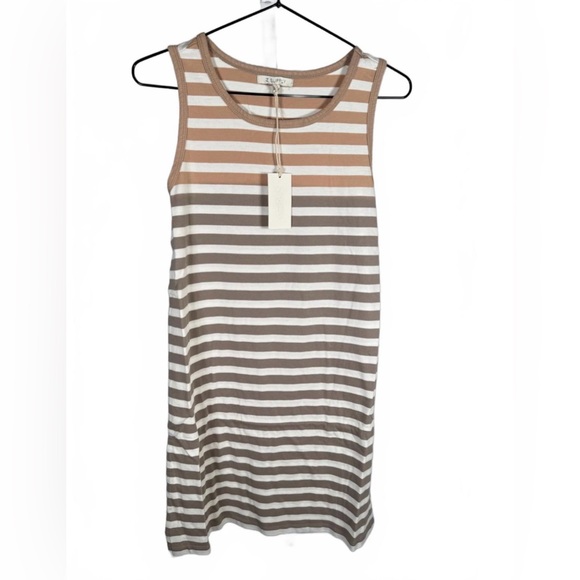 REVOLVE Z Supply NWT Aya Stripped Knee-Length Dress In Washed Taupe Color. Large - Picture 4 of 16